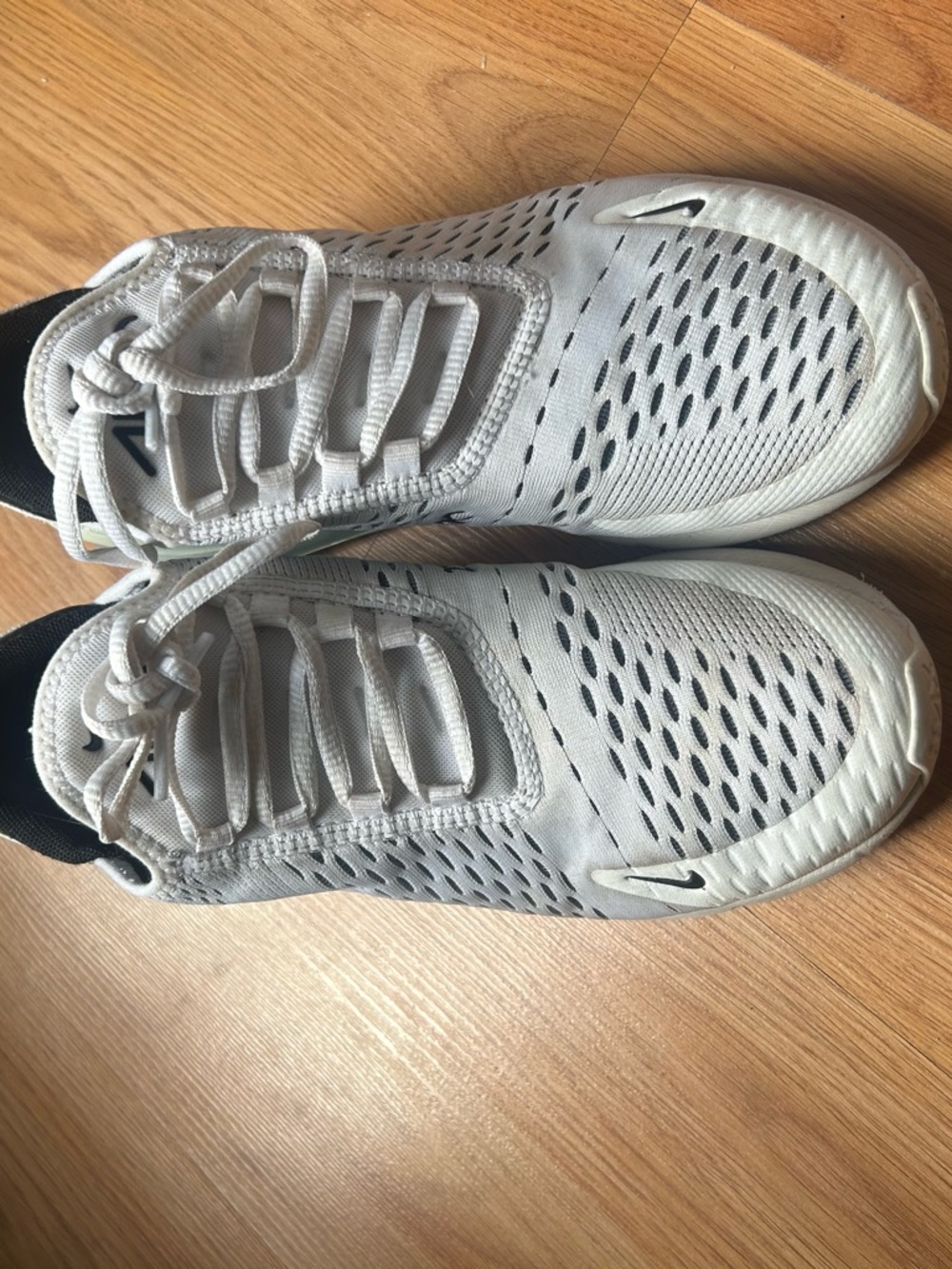 Nike White and Light Gray Mesh Athletic Sneakers